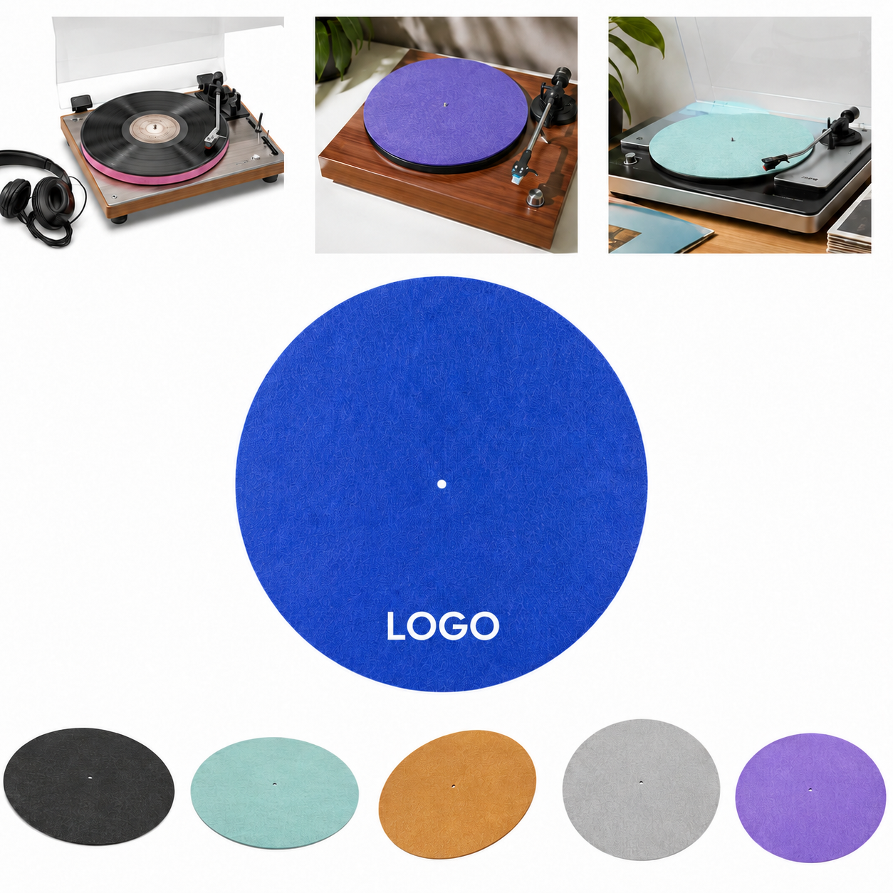 Colorful Felt Turntable Slipmat for Vinyl LPs
