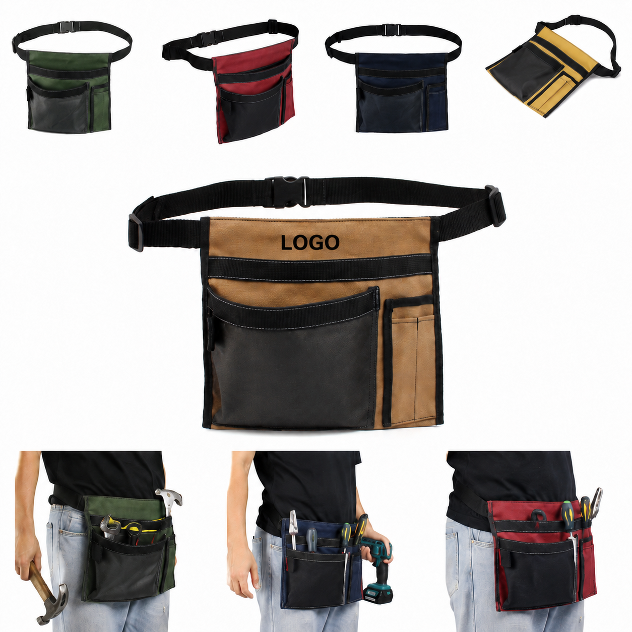 D Oxford Fabric Adjustable Waist Tool Storage Bag