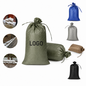 UV-Resistant Woven Polypropylene Sandbags 14" x 26" 50 lb Capacity