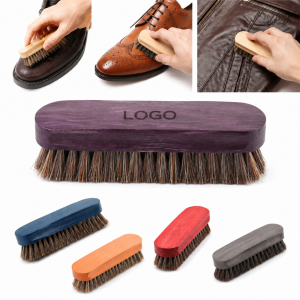 Genuine Horsehair Leather Polishing Shoe Brush