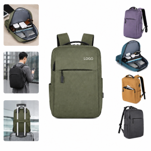 Oxford Water-Resistant 15.6-Inch Laptop Travel Backpack with USB Charging Port
