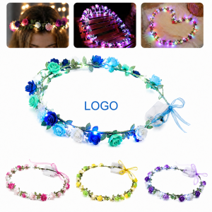 RadiantGlow LED Floral Crown Headband